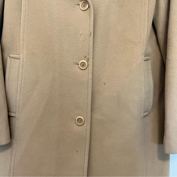 L.L. Bean Tan Lambswool Polo Three-Quarter Coat - Picture 6 of 9